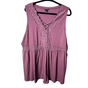 Torrid Lace Trim Dusty Rose Tank Top Womens Torrid Size 3